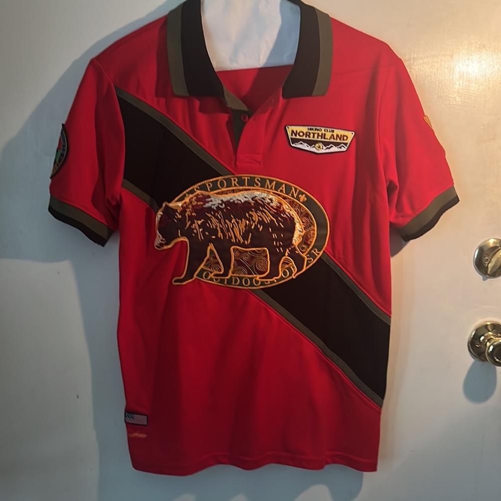 Krisp NYC Collar Shirt, Red Multi Color